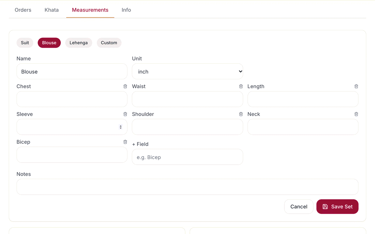 Your own fields and names: screenshot