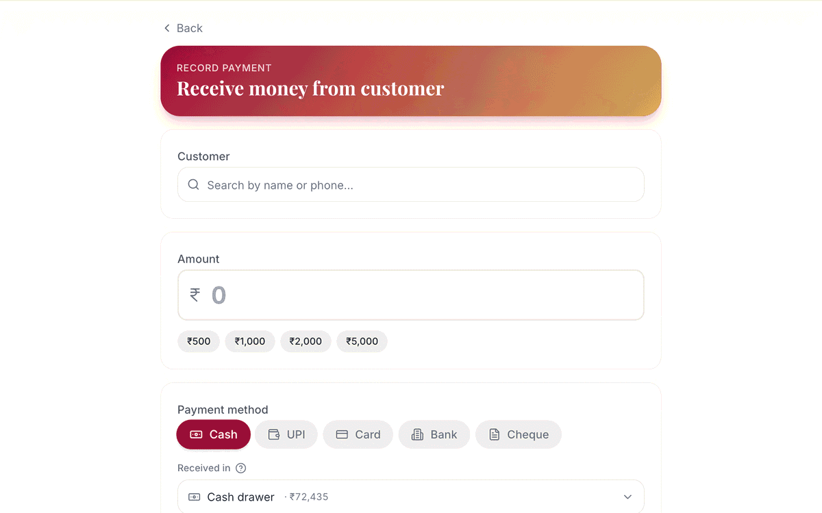 Part payments, any way: screenshot